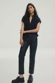 Кожаные брюки Next, черный