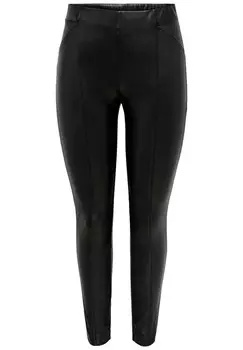 Кожаные брюки ONLY Tall, черный