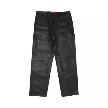 Кожаные брюки с двойным коленом Supreme, цвет: черный