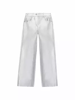 Кожаные брюки с логотипом MSGM, серый