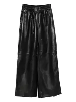 Кожаные брюки с молниями R13, черный