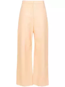Кожаные брюки широкого кроя Fabiana Filippi, нейтральный