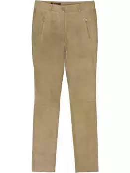 Кожаные брюки скинни Brown Loro Piana, нейтральный