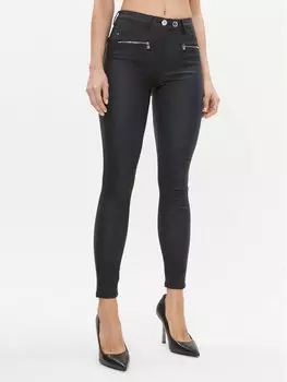 Кожаные брюки скинни Morgan, синий