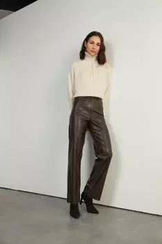 Кожаные Брюки Темно-Коричневые VATKALI, коричневый