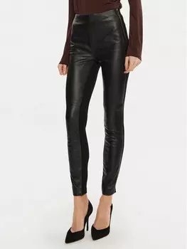 Кожаные брюки узкого кроя Marciano Guess, черный