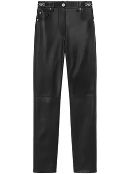 Кожаные брюки Versace, черный