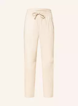 Кожаные брюки в спортивном стиле OAKWOOD, кремовый