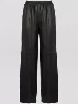 Кожаные брюки Yves Salomon, черный