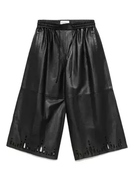 Кожаные брюки Yves Salomon, черный