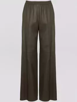 Кожаные брюки Yves Salomon, коричневый