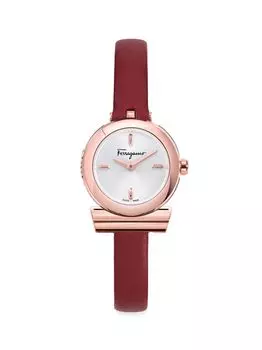 Кожаные часы Ганчино FERRAGAMO, золотой