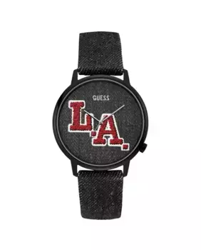 Кожаные часы Originals V1011M2 с черным ремешком Guess, черный