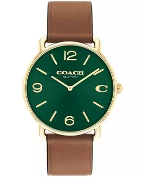Кожаные часы унисекс Elliot Saddle 41 мм COACH, коричневый