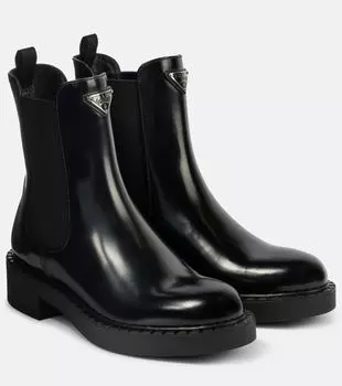 Кожаные челси Prada, черный