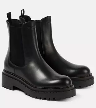 Кожаные челси Prada, черный
