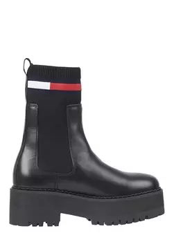 Кожаные черные женские ботинки Tommy Hilfiger