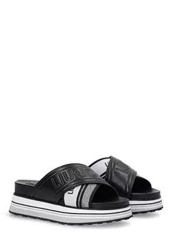 Кожаные черные женские сандалии Lu Jo