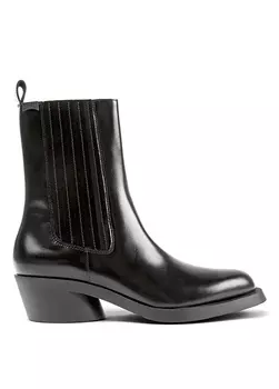 Кожаные черные женские туфли на плоской подошве Camper