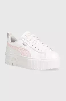 Кожаные детские кроссовки Puma Mayze Lth Piping Jr, белый
