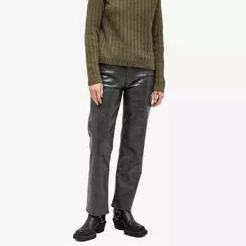 Кожаные джинсы Agolde Sloane, черный