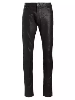 Кожаные джинсы узкого кроя Cast 2 John Elliott, цвет black lamb leather