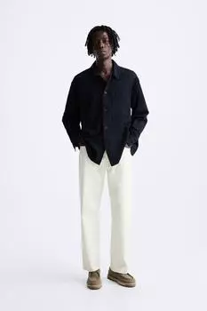 Кожаные джутовые ботинки ZARA, серо-коричневый