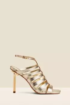 Кожаные гладиаторы с квадратным носком и ремешком Sosandar, желтый