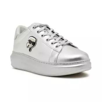Кожаные кеды капри Karl Lagerfeld, серебряный