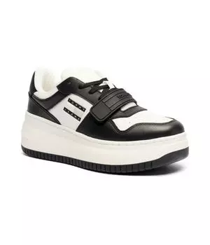 Кожаные кеды ретро корзина Tommy Jeans, черный