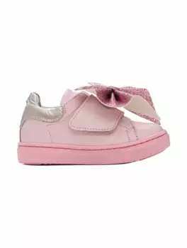 Кожаные кеды с бантом Monnalisa, розовый