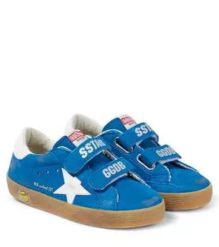 Кожаные кеды старой школы Golden Goose Kids, цвет bluette/white