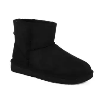 Кожаные классические мини-зимние ботинки Ugg, черный