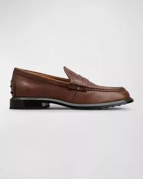 Кожаные классические пенни-лоферы Tod's, цвет Dark Brown