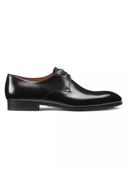 Кожаные классические туфли на шнуровке Santoni, черный