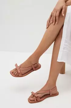 Кожаные комфортные сандалии Forever с бантом Next, белый