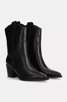 Кожаные ковбойские сапоги Answear Lab, черный