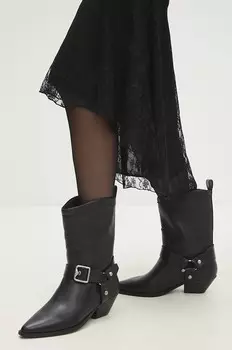 Кожаные ковбойские сапоги Answear.Lab, черный