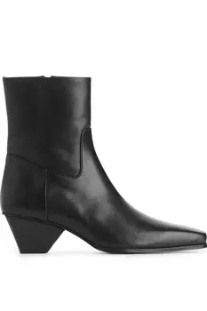 Кожаные ковбойские сапоги Arket, черный