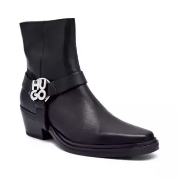 Кожаные ковбойские сапоги kody_bootie_lt Hugo, черный