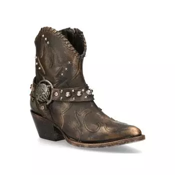 Кожаные ковбойские сапоги New Rock с острым носком - WSTM004-S1 New Rock, коричневый