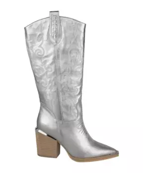 Кожаные ковбойские сапоги с вышивкой Alma En Pena, серый