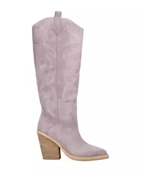 Кожаные ковбойские сапоги с вышивкой на каблуке Alma En Pena, фиолетовый