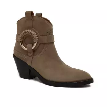 Кожаные ковбойские сапоги See by Chlo, бежевый