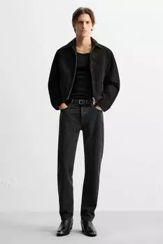 Кожаные ковбойские сапоги ZARA, черный