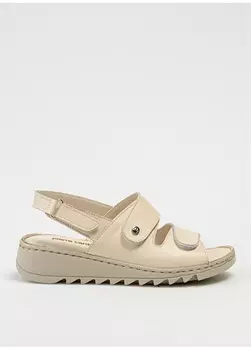 Кожаные кремовые женские сандалии Pierre Cardin