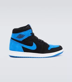 Кожаные кроссовки Air Jordan 1 High OG Nike, синий