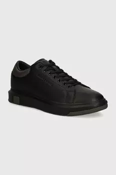 Кожаные кроссовки Armani Exchange, черный
