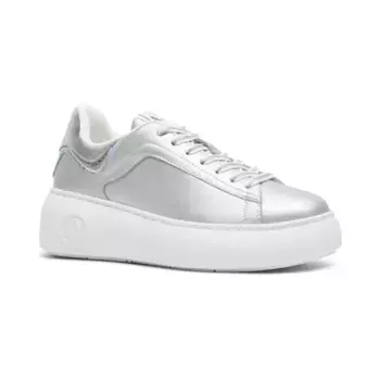 Кожаные кроссовки Armani Exchange, серебряный