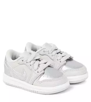Кожаные кроссовки Baby Air Jordan 1 Low OG Nike, серый
